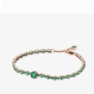 Pandora Tennis Bracelet with Green Stones